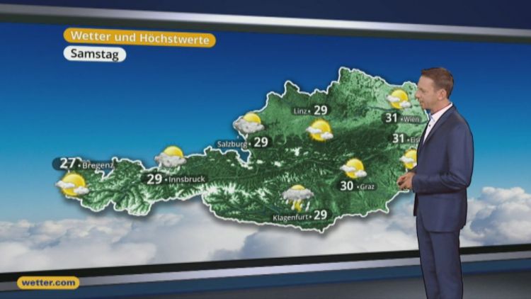 Das Wetter in Österreich am 30. Juli 2016